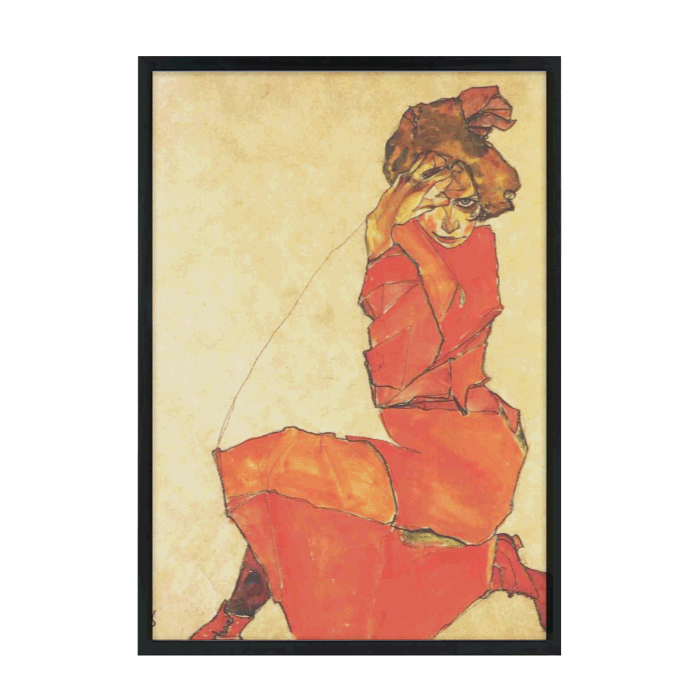 Egon Schiele Kneeling Woman in re