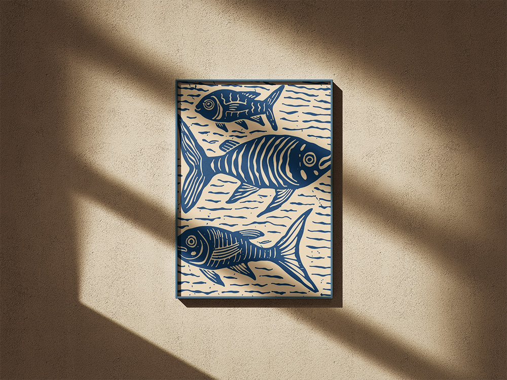Fômu Illustration - Blue Fishes
