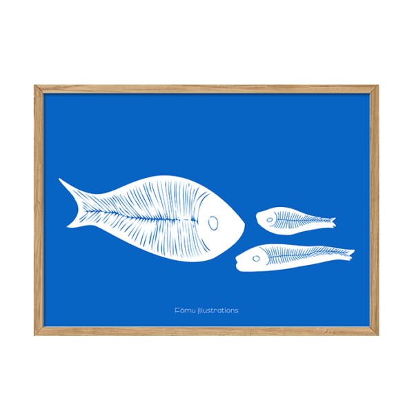 Fômu Illustration - fisk i blåt