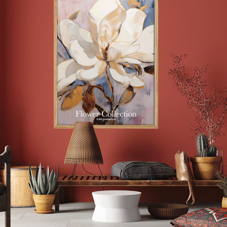 Purple Magnolia. En plakat i pastelfarver